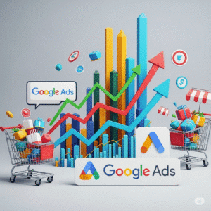 Google Ads ROI dashboard showing conversion metrics, ad spend, and revenue performance insights for optimizing return on investment in digital campaigns