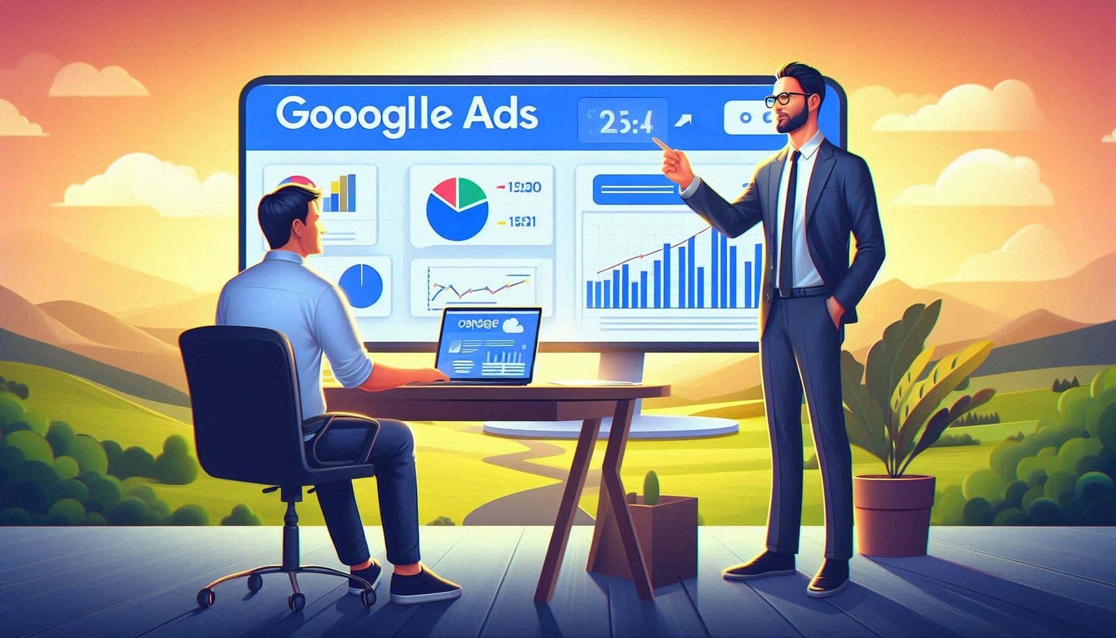Futuristic marketing dashboard symbolizing the evolution of Google Ads Editor